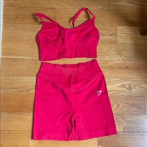 Gymshark Red Bike Shorts Set